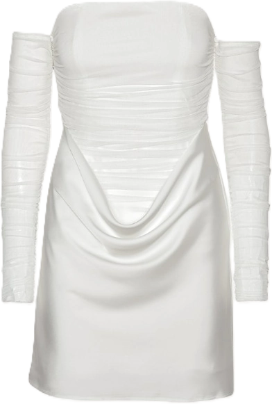 Ruched Mini Dress - Egret