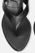 Kitten Heel Leather Mule - Black