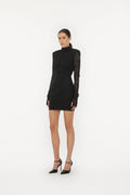 Lace Mini Ls Dress - Black