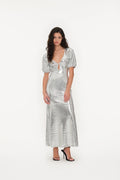 Sequin Midi Dress - Silver