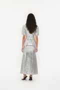 Sequin Midi Dress - Silver