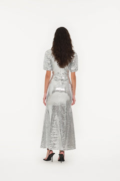 Sequin Midi Dress - Silver