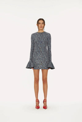 Mini Sequin Dress - Vibrant Floral Outline / Purple Pennant Comb.