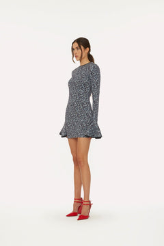 Mini Sequin Dress - Vibrant Floral Outline / Purple Pennant Comb.