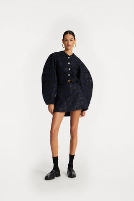 Boucle Mini Skirt - Navy Blazer
