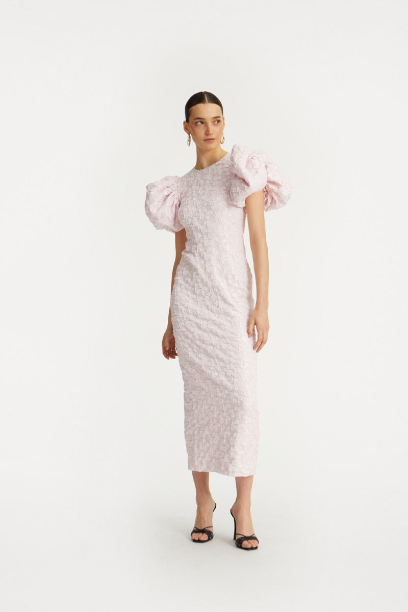 Jacquard Midi Puffy Dress - Ballerina