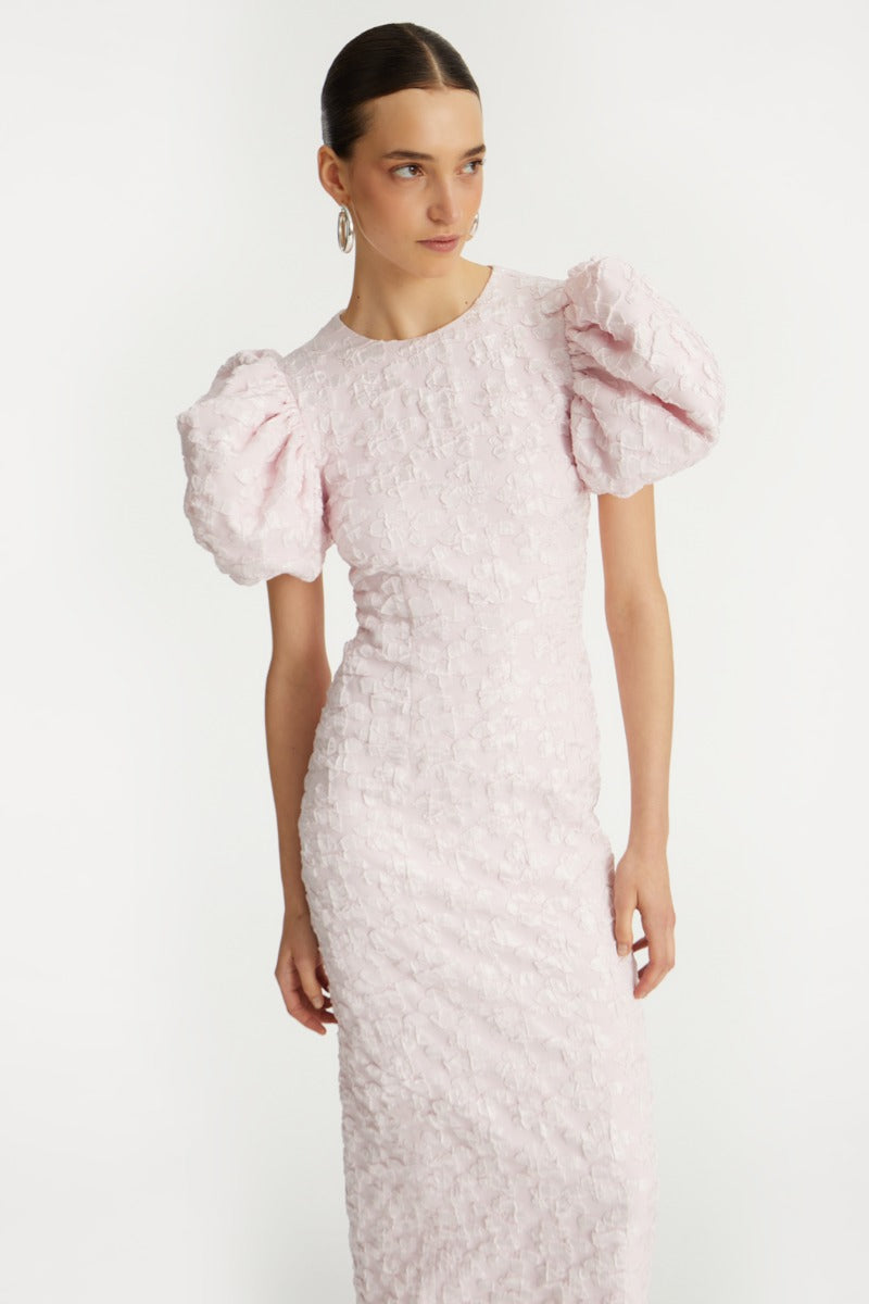 Jacquard Midi Puffy Dress - Ballerina