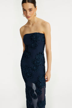 3D Mesh Maxi Dress - Navy Blazer