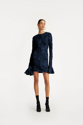 3D Mesh Mini Dress - Navy Blazer