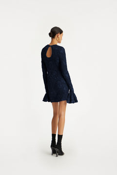 3D Mesh Mini Dress - Navy Blazer