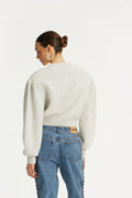 Knit Puffsleeve Cardigan - Snow White