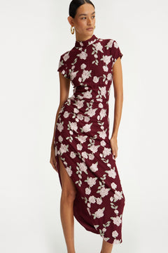 Mesh Asymmetric Dress - Zinfandel Comb.