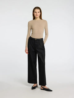 Ingrid Ls Knit O-Neck - Island Fossil Melange