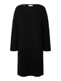 Lulu Ls Knit New O-Neck Dress - Black