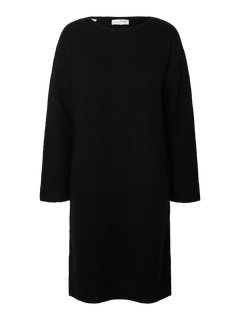 Lulu Ls Knit New O-Neck Dress - Black