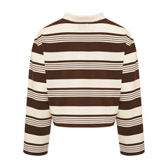 Lynlee Polo - Brown Offwhite Stripe