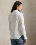 Slim Fit Knit Cotton Oxford Shirt - White