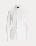 Slim Fit Knit Cotton Oxford Shirt - White