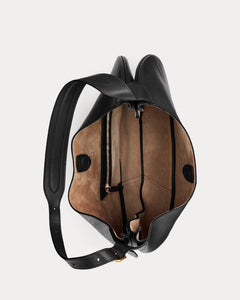 Polo Id Calfskin Large Shoulder Bag - Black
