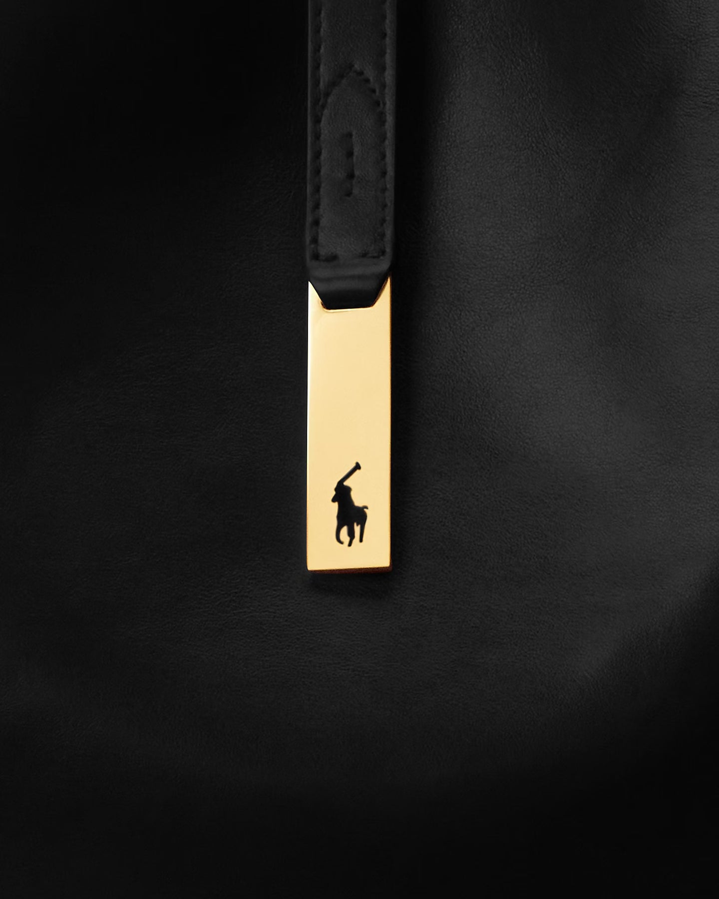 Polo Id Calfskin Large Shoulder Bag - Black
