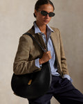 Polo Id Calfskin Large Shoulder Bag - Black