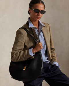 Polo Id Calfskin Large Shoulder Bag - Black
