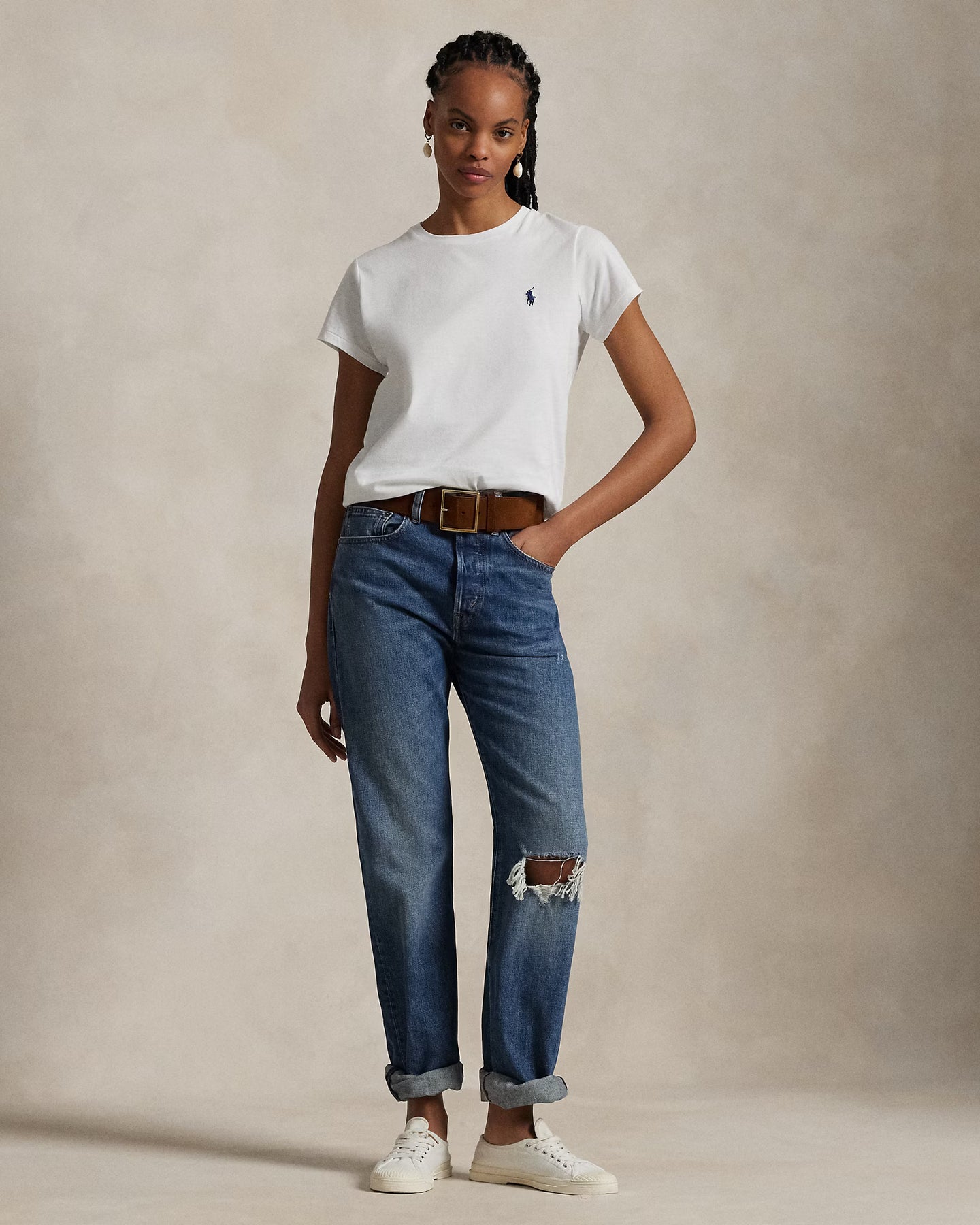 Cotton Jersey Crewneck T-Shirt - White