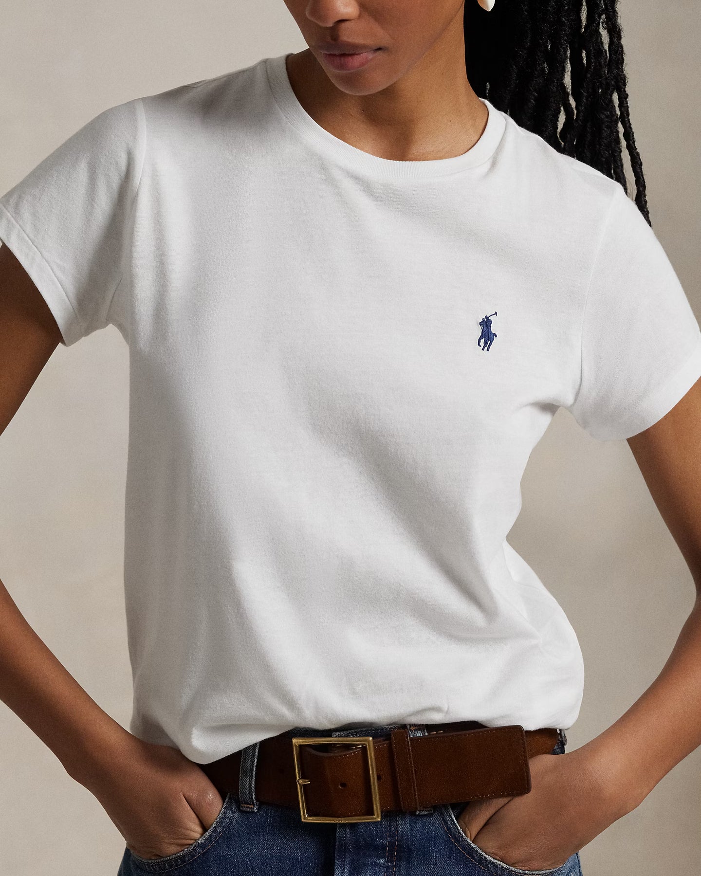 Cotton Jersey Crewneck T-Shirt - White