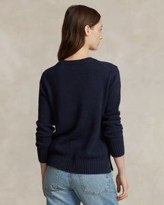 Bear Sweater-Long Sleeve-Pullover - Navy Multi