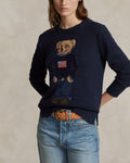 Bear Sweater-Long Sleeve-Pullover - Navy Multi