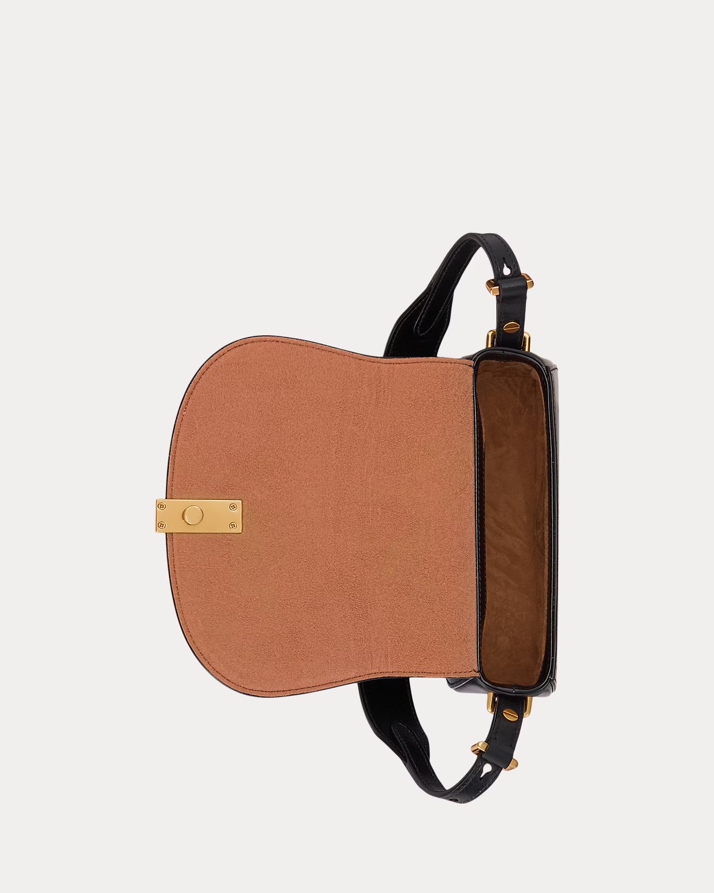 Polo Id Calfskin Mini Saddle Bag - Black