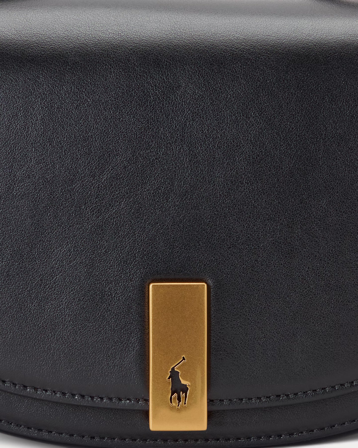 Polo Id Calfskin Mini Saddle Bag - Black