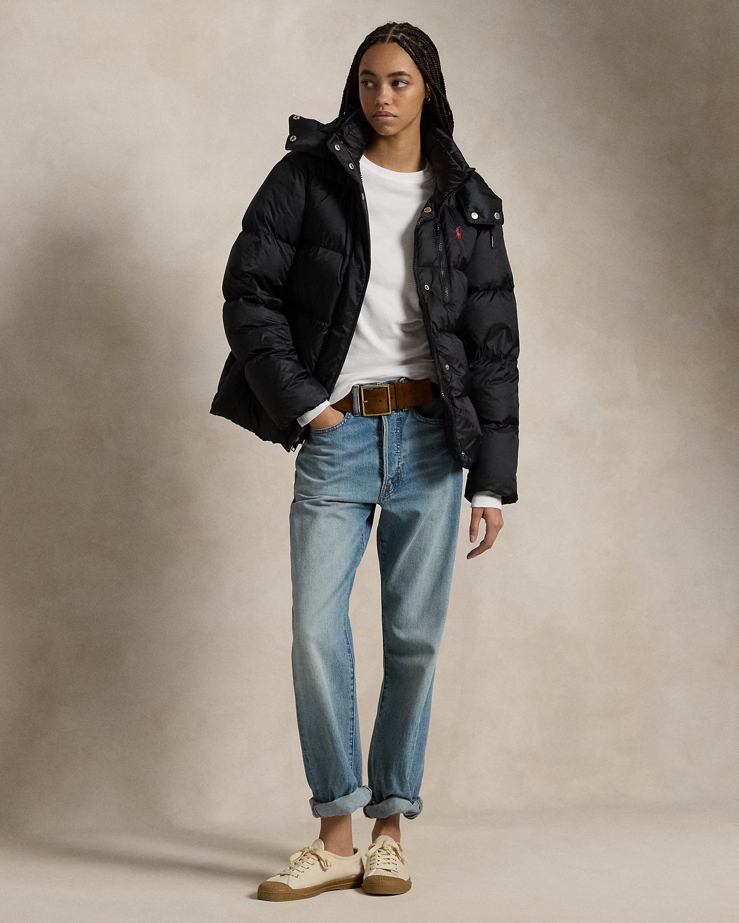 Water-Repellent Quilted Down Jacket - Polo Black
