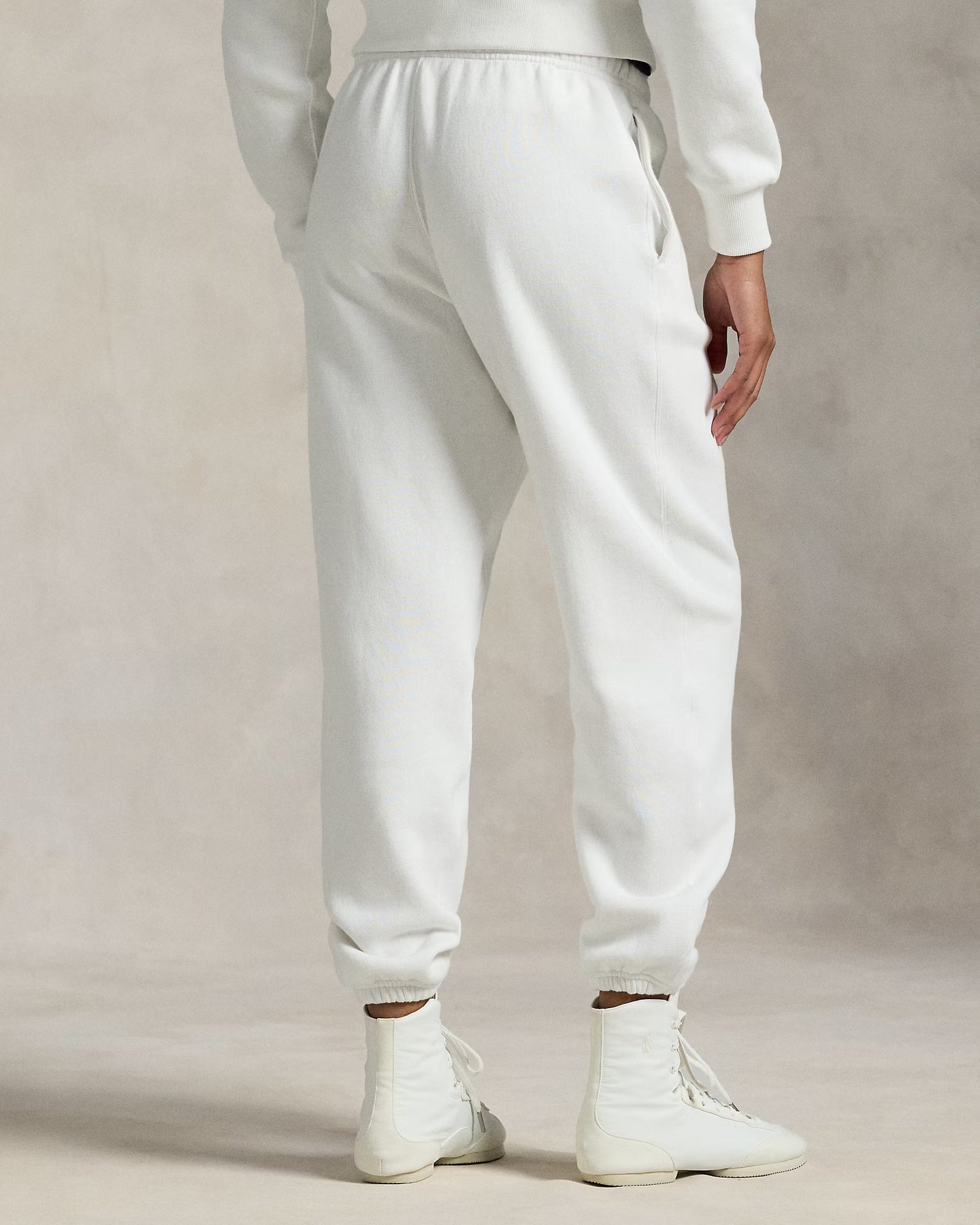 Fleece Drawstring Tracksuit Bottoms - White