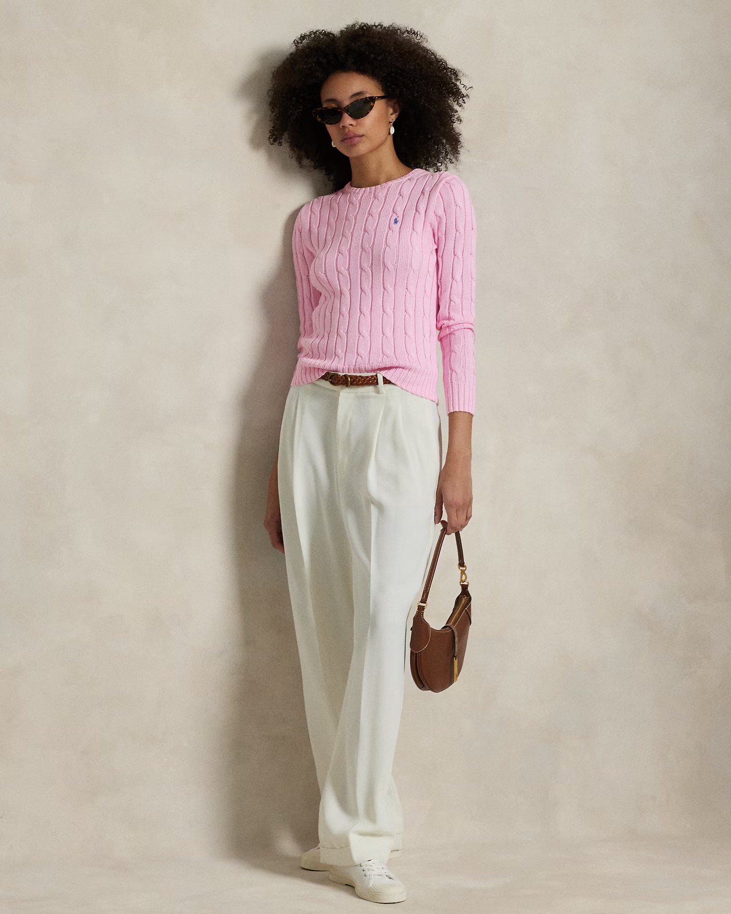 Julianna Long Sleeve Cotton Pullover - Carmel Pink