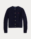 Cable-Knit Wool-Cashmere Cardigan - Hunter Navy