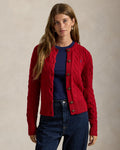 Cable-Knit Wool-Cashmere Cardigan - Fireside Red