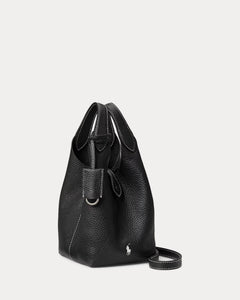 Polo Play Leather Small Tote & Crossbody - Black