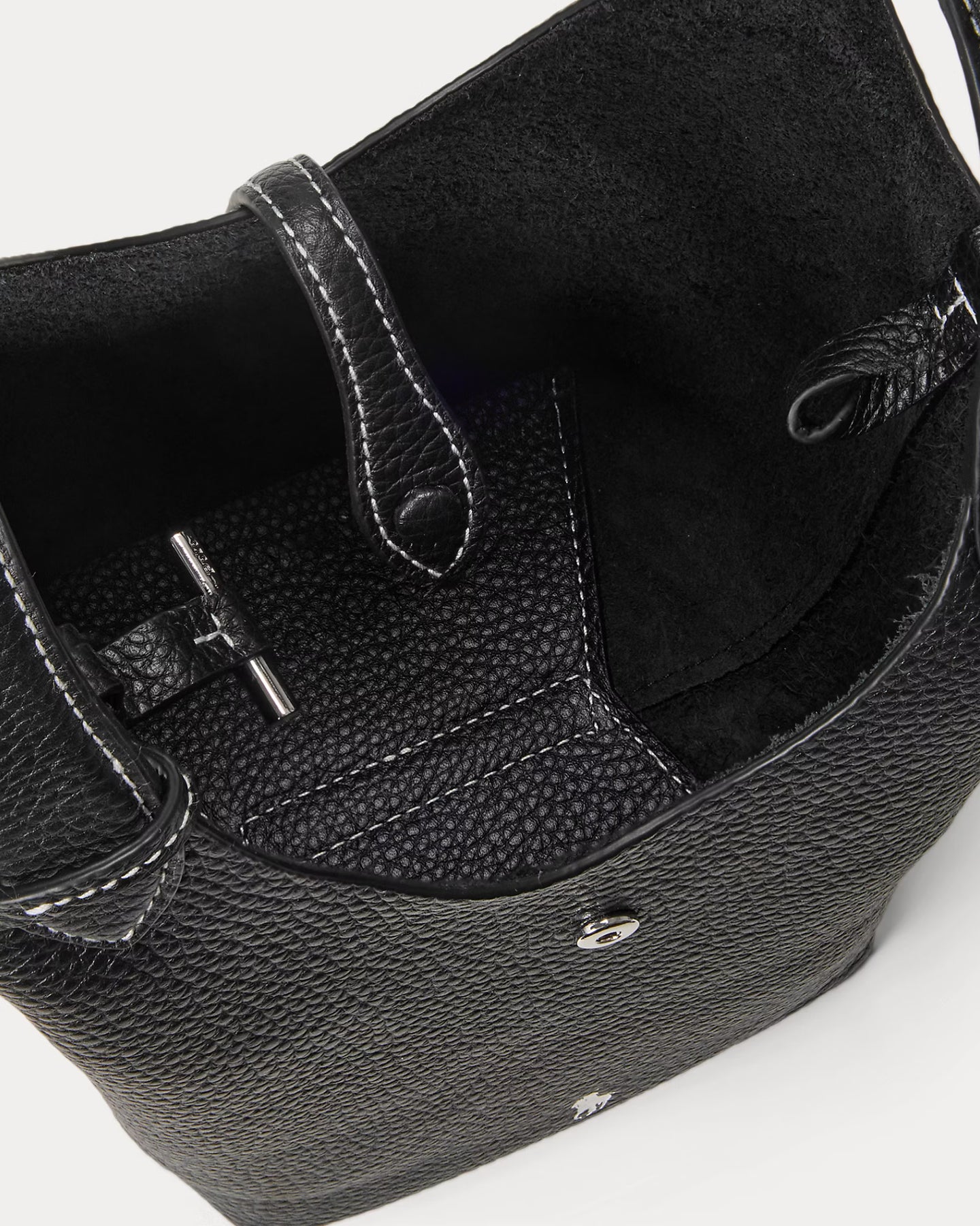 Polo Play Leather Small Tote & Crossbody - Black