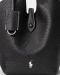 Polo Play Leather Small Tote & Crossbody - Black