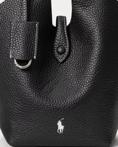 Polo Play Leather Small Tote & Crossbody - Black