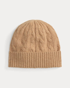 Cable-Knit Wool-Cashmere Beanie - Camel