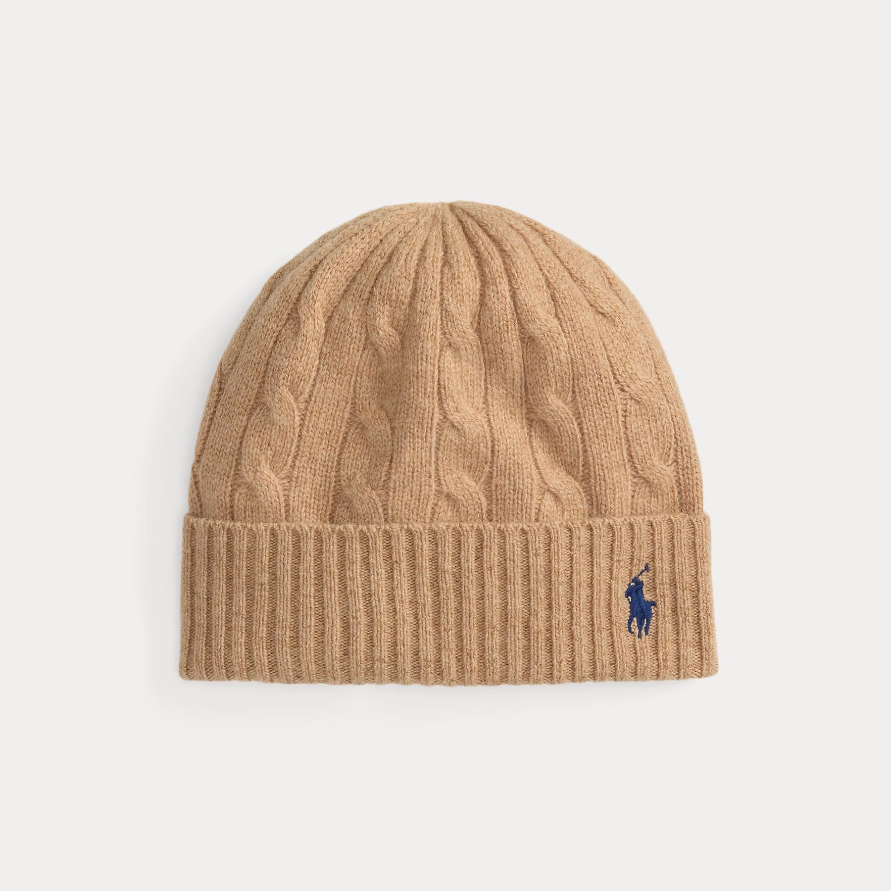 Cable-Knit Wool-Cashmere Beanie - Camel