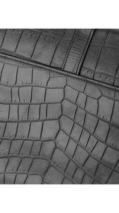 Saint Laurent College Medium Croc Bag - Black