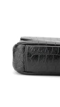 Saint Laurent College Medium Croc Bag - Black