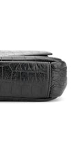 Saint Laurent College Medium Croc Bag - Black