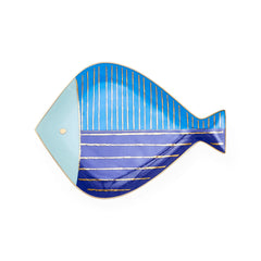 School Of Fish Tray Round - Blue