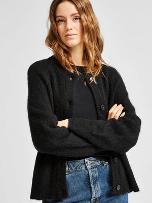 Lulu LS Knit Short Cardigan - Black