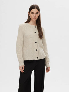Lulu LS Knit Short Cardigan - Birch Melange