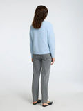 Lulu Ls Knit Short Cardigan B Noos - Cashmere Blue Melange